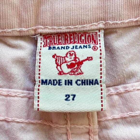 True Religion Pink Joey Low Rise Corduroy Booty Shorts size 27 - Picture 10 of 11
